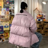港风字母印花情侣皮棉衣羽绒棉外套中性棉服H597P118女类，女装棉衣/棉服，电商A341