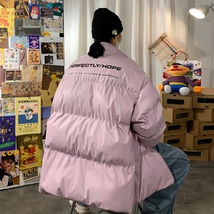 港风 字母印花情侣皮棉衣羽绒棉外套中性棉服 H597 P118 女类图片