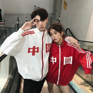情侣装秋装开衫印花情侣卫衣 H376 p68 配套裤子货号（H382）图片