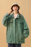 中性风牛仔外套女春装宽松炒花色水洗情侣夹克H657P88女类，女装棉衣/棉服，电商A341