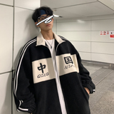 冬装羊羔毛拼接绣花情侣棉衣外套织带棉服H574P108男类，男装棉衣，电商A341
