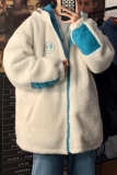 冬装羊羔毛绣花撞色情侣棉衣外套中性加厚棉服H576P128男类，男装棉衣，电商A341