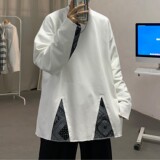 ins秋季新款腰果花拼接卫衣宽松外套男H548P45男类，男装卫衣，电商A341