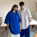 主推情侣装夏装字母笑脸印花情侣短袖T恤大码团购H741P30男类，男装T恤，电商A341