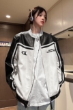 23美式复古拼接pu机车服情侣加厚皮衣夹克棉衣外套男女H897P118，男装夹克，电商A341