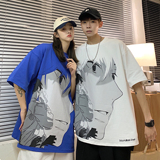 情侣装夏装卡通动漫印花情侣短袖T恤上衣半袖H717P38男类，男装T恤，电商A341