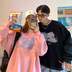 情侶裝秋裝 潮牌太空人字母印花情侶衛(wèi)衣外套 H650 P38 女類圖片