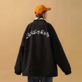 中性风双面穿奶牛夹克外套宽松爱心标情侣上衣女H656P88男，男装卫衣，电商A341
