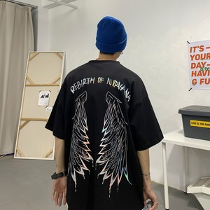 主推 情侣装涅槃重生七彩烫金情侣短袖T恤大码衫 H525 P35 男类图片