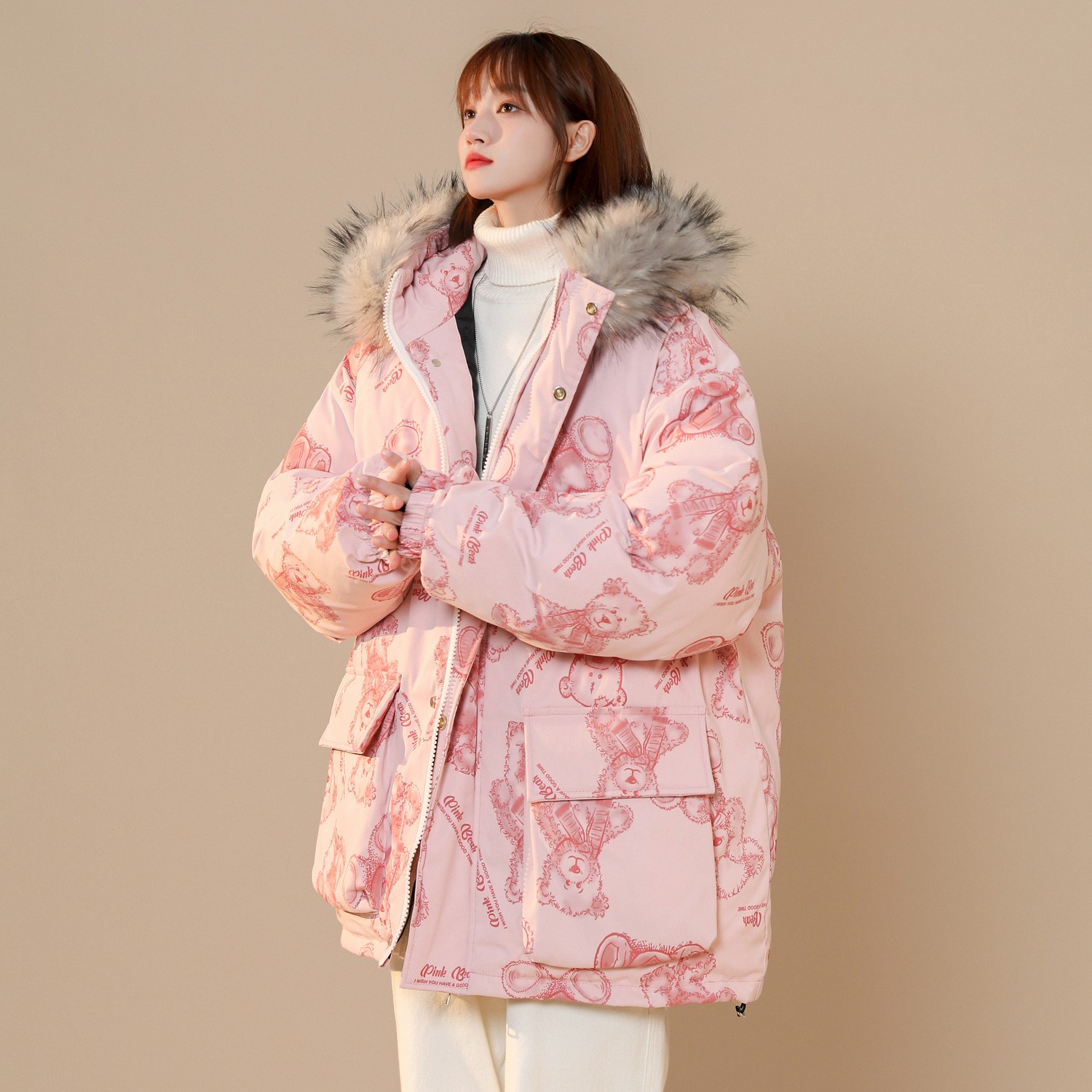 中性风冬装手绘熊大毛领加厚情侣棉衣面包服H698P138女类,女装棉衣/棉服,电商A341 中性风冬装手绘熊大毛领加厚情侣棉衣面包服H698P138女类,女装棉衣/棉服,电商A341