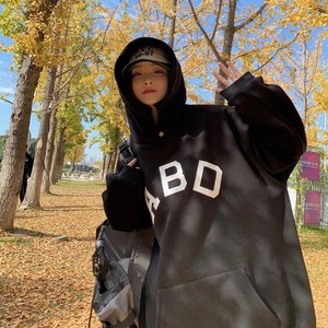 高街早秋 连帽套头排扣情侣卫衣外套H701 P68女类图片