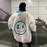 冬装羊羔毛绣花撞色情侣棉衣外套棉服H576P128男类，男装棉衣，电商A341