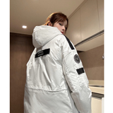 中性风冬装美式工装中长款棉服情侣连帽棉衣宽松外套男H915P168，男装棉衣，电商A341