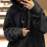 主推中性风美式复古加绒加厚情侣卫衣拼接外套上衣男女H905P78，男装卫衣，电商A341