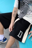 A3412023夏季拼色绣花休闲宽松短裤5分裤KH05P38控48，男装休闲裤，电商A341