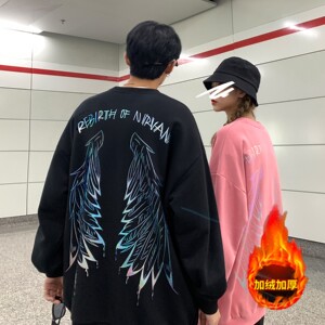 主推 涅槃重生七彩烫金情侣卫衣加厚外套大码 H551-1 P45 女类图片