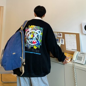 中性2022新款 卡通涂鸦情侣卫衣女宽松大码外套 H643 P38女类图片