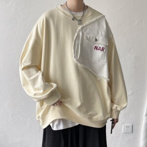 短句大皂 秋装 牛仔拼接卫衣绣花外套上衣男 H663 P58 控78图片