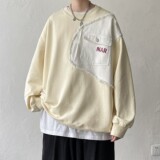 短句大皂秋装牛仔拼接卫衣绣花外套上衣男H663P58控78，男装卫衣，电商A341