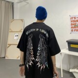情侣装涅槃重生七彩烫金情侣短袖T恤大码衫H525P35男类，男装T恤，电商A341