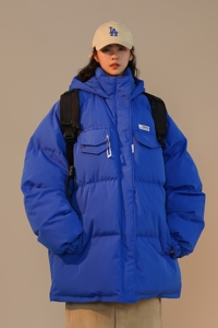 高品质可直播 冬装 克莱因蓝连帽加厚中性棉衣外套 H702 P138男类图片