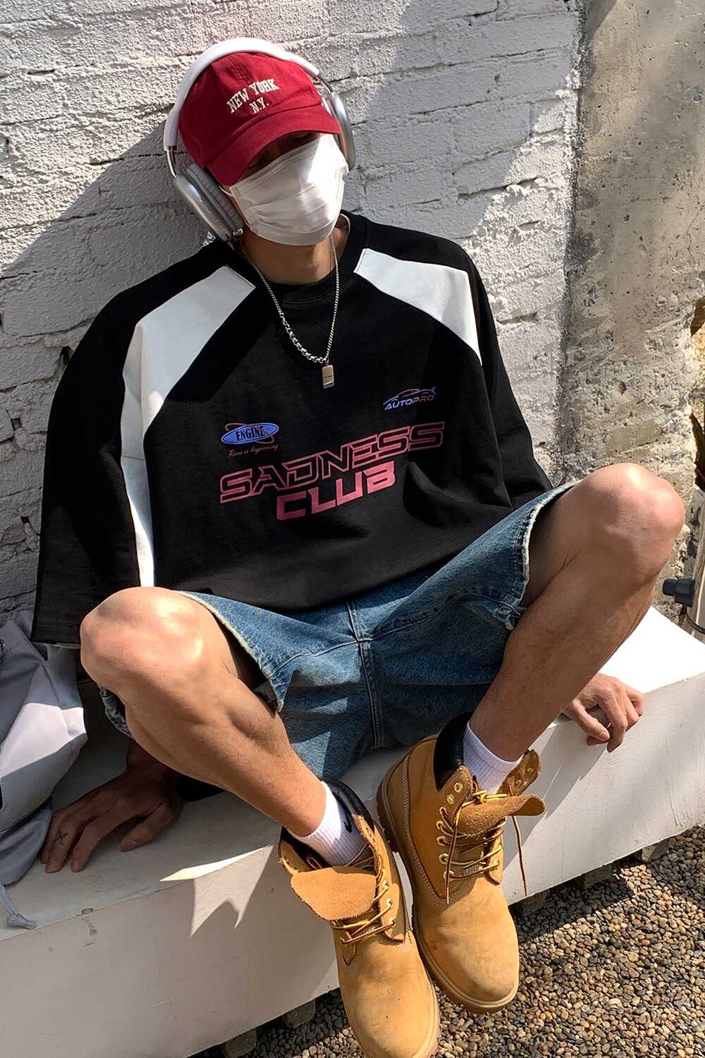 2023潮街头插肩袖撞色赛车服情侣短袖T恤印花上衣男H834P38,男装T恤,电商A341