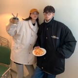 港风冬装羊羔毛加厚情侣棉衣工装外套H697P118控148女类，女装棉衣/棉服，电商A341