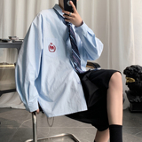 短句送领带DK/JK制服学院风衬衫大码港风插肩袖外套潮H530P55，男装衬衫，电商A341