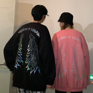 情侣装春装 涅槃重生七彩烫金情侣卫衣外套大码 H551 P38 男类图片