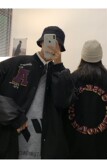 情侣装毛呢拼接PU皮棒球服情侣夹克外套H572P118女类，男装夹克，电商A341