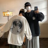 主推情侣装秋装水洗做旧卡通动漫情侣卫衣大码外套H751P58女类，女装卫衣/绒衫，电商A341