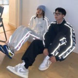 春装印花反光休闲情侣运动裤束脚卫裤KH02P55衣货号H665P65，男装休闲裤，电商A341