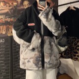 冬装新品羊羔毛棉衣拼接情侣加厚棉服ins外套宽松H593P118女类，女装棉衣/棉服，电商A341