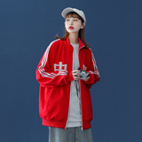 中性风秋装潮开衫运动外套情侣卫衣宽松夹克H376P68女类，女装短外套，电商A341
