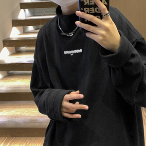 中性风 秋冬装德绒打底衫半高领加厚内搭情侣卫衣男女H903特批P25图片
