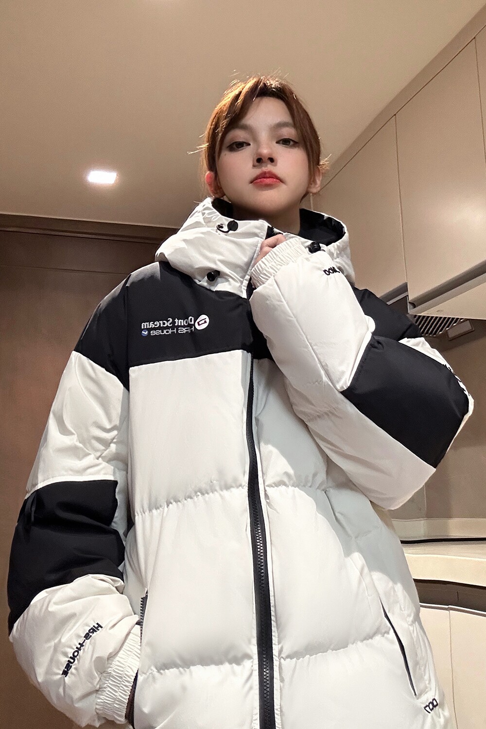主推美式撞色工装冲锋衣情侣棉服面包服连帽外套男女H911P138,男装棉衣,电商A341