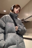 中性风美式鹿皮绒情侣羽绒棉服面包服棉衣外套男女H913P128，男装棉衣，电商A341