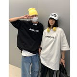 情侣装新品潮宽松机车风印花情侣短袖T恤衫上衣男女H836P35，男装T恤，电商A341