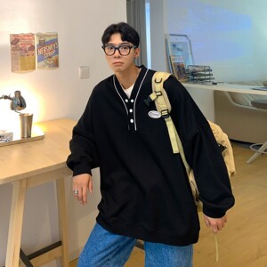 22情侣装春装 男女情侣卫衣学院风宽松V领外套 H641P45 男类 控58图片