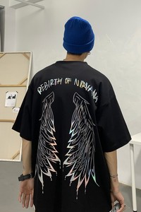 主推 情侣装涅槃重生七彩烫金情侣短袖T恤大码衫 H525 P35 男类图片