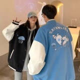 主推港风毛呢拼接PU皮棒球服毛巾绣情侣夹克外套H678P118男，男装夹克，电商A341