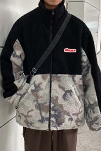 冬装新品 羊羔毛拼接情侣棉服ins外套宽松 H593 P118 男类图片