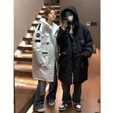 中性风冬装美式工装中长款棉服情侣连帽棉衣宽松外套男H915P168，男装棉衣，电商A341
