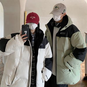 主推 美式撞色工装冲锋衣情侣棉服面包服连帽外套男H911 P138图片