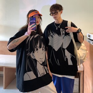 主推 情侣装新品 潮卡通动漫圆领情侣短袖T恤大码 H709 P35男类图片