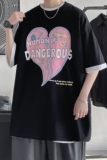短句夏装新ins爱心印花宽松短袖T恤衫潮流H599P35，男装T恤，电商A341