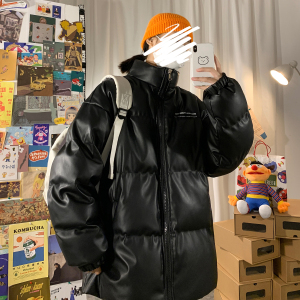 港风 字母印花情侣皮棉衣羽绒棉外套中性棉服 H597 P118 男类图片
