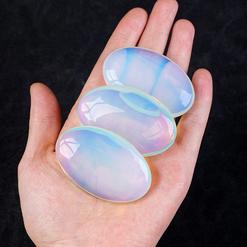 水晶原石蛋白石热敷石把件养生按摩石瑜伽石水晶原石解忧石装饰