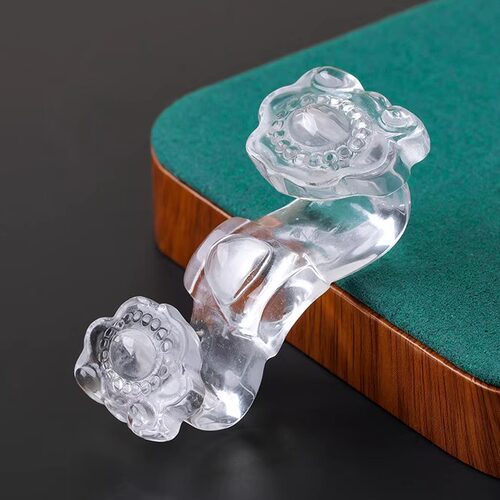 天然白水晶如意摆件DIY饰品