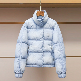 深圳南油高端女装2025冬新款短款羽绒服女立领面包服蓬松保暖外套